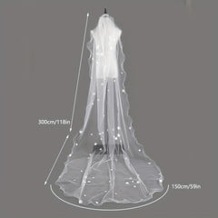 Baroque Wedding Veil With Comb Bride Cathedral Veil 1 Tier Long Veil