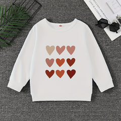 Girls' Hearts Graphic Sweatshirt Pullovers Long Sleeve Tops