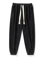 Men's Tapered Corduroy Joggers Drawstring Sweatpants