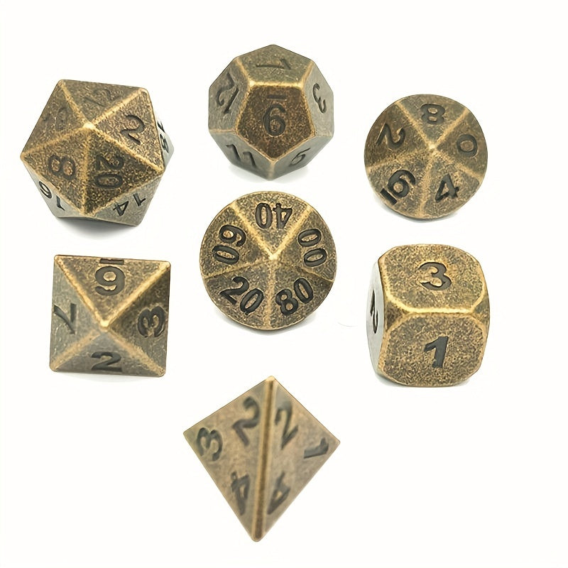 7pcs Zinc Alloy Metal Dice Set for Table Games