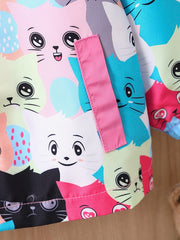 Cute Cartoon Graphic Baby Windbreaker Coat