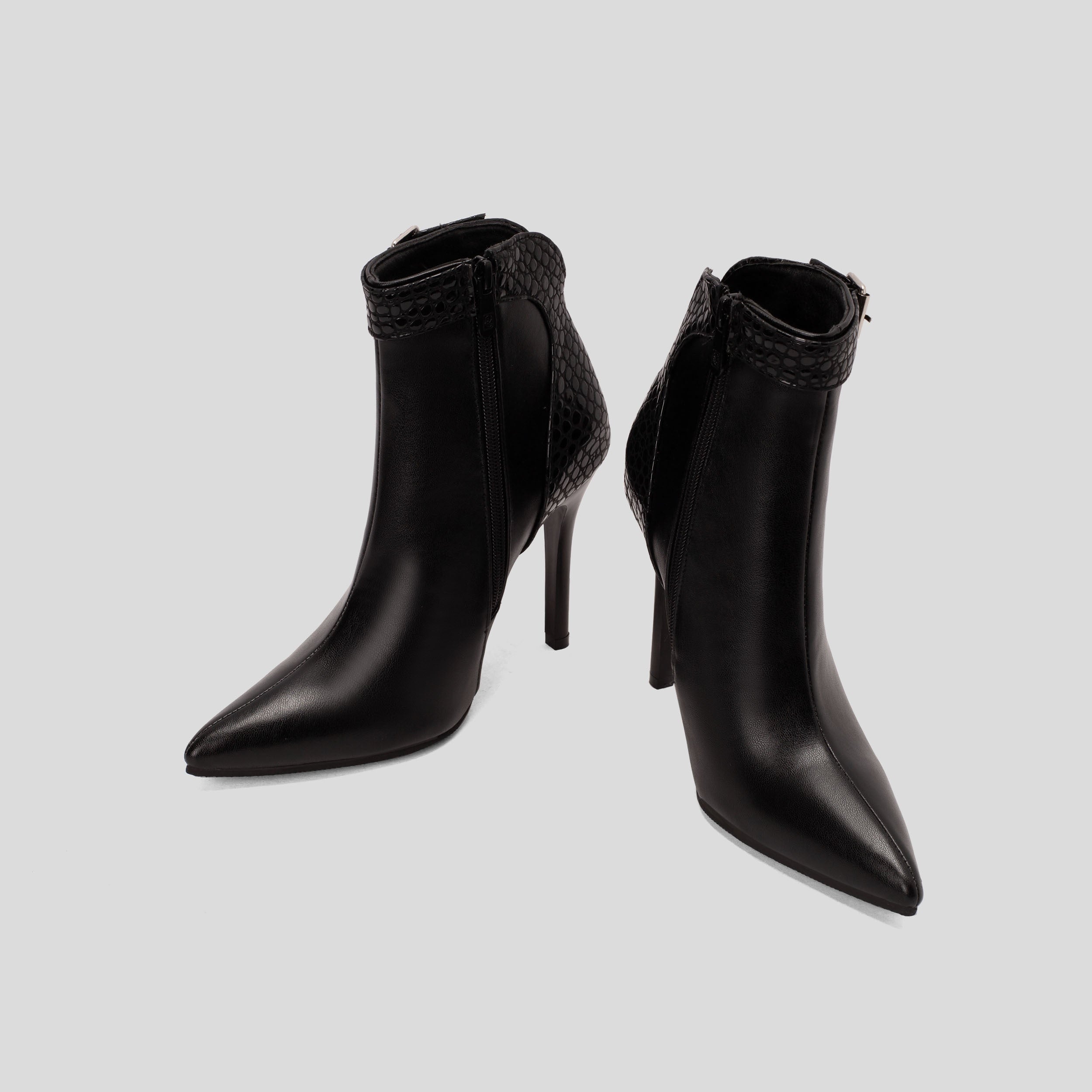 Women's Stiletto Heeled Ankle Boots Pointed Toe Side Zipper High Heels