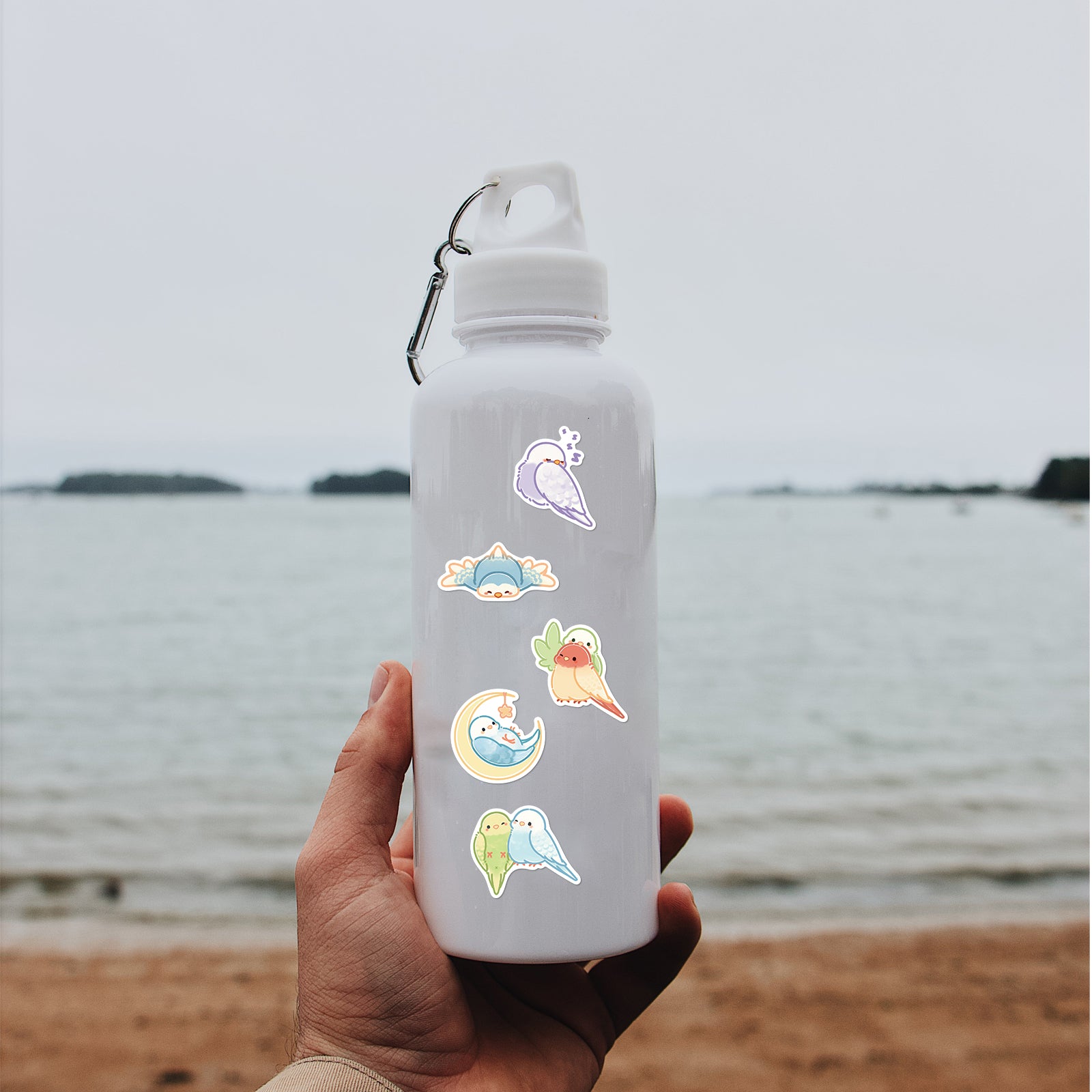 50pcs Cute Parrot Stickers for Water Bottles & Laptops
