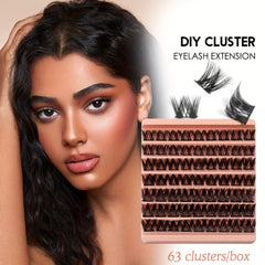 7 Rows DIY Segmented False Eyelashes Wispy Thick Eyelashes C Curl