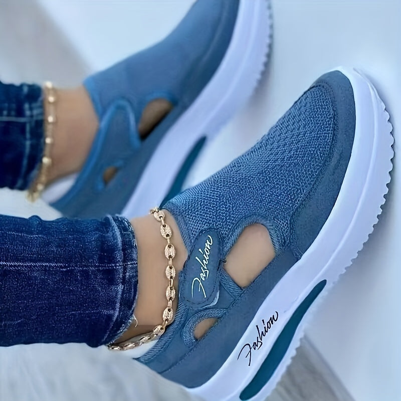 Women's Breathable Platform Sneakers Hook & Loop Outdoor Shoes