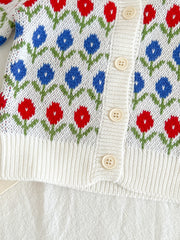 Baby Floral Knitted Coat for Fall Winter