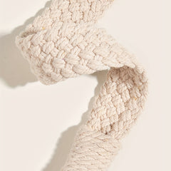 Beige Sash Belt Vintage Beads Tassel Bow Knotted Belt