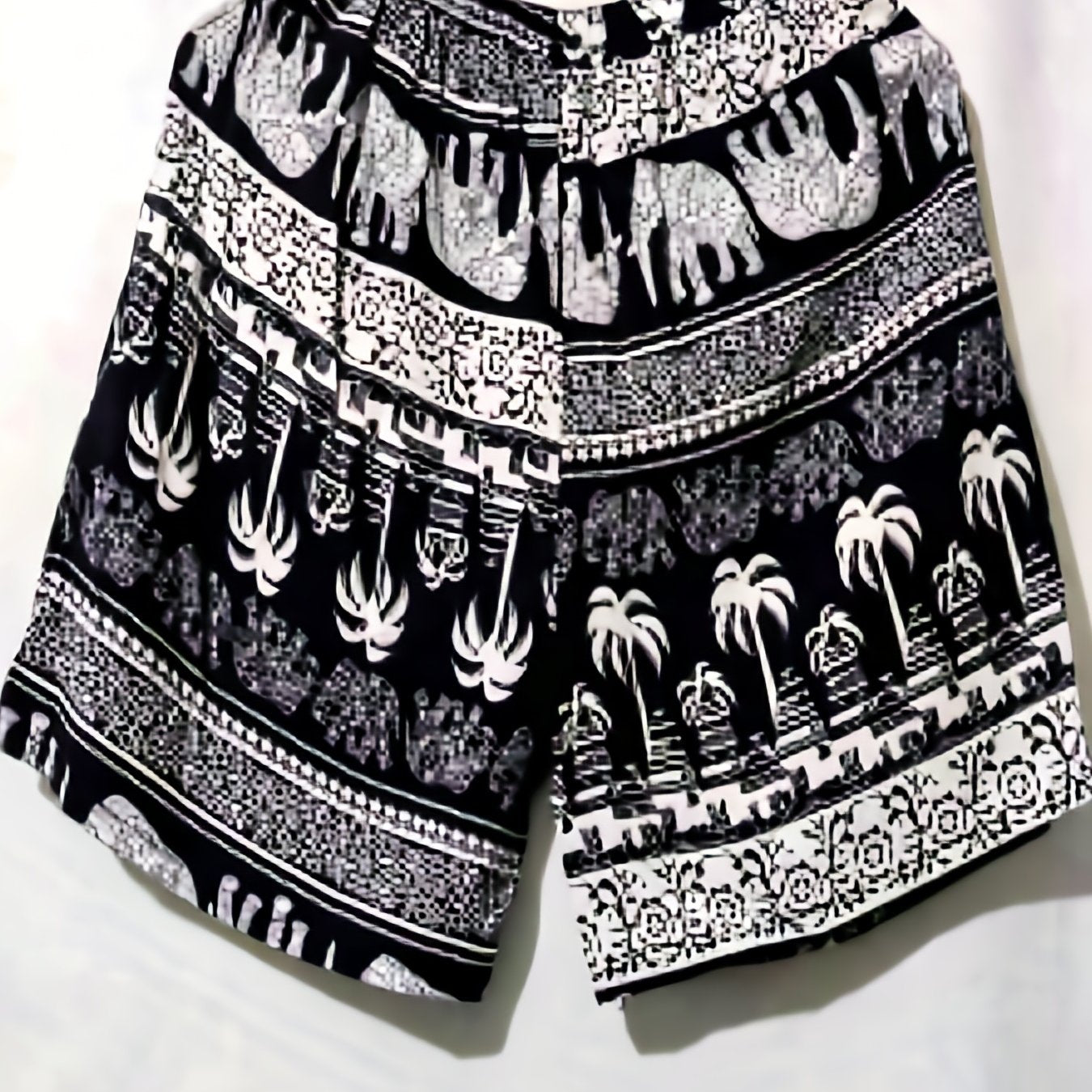 Elephant & Trees Print Holiday Shorts