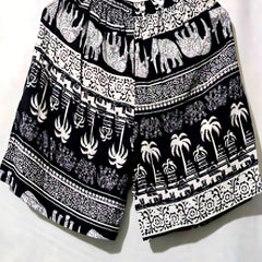 Elephant & Trees Print Holiday Shorts