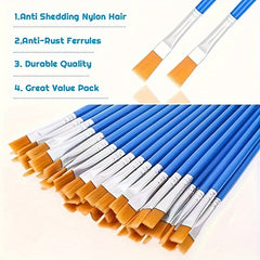 18pcs Artist Brushes Wooden Handles Acrylic Watercolor Painting