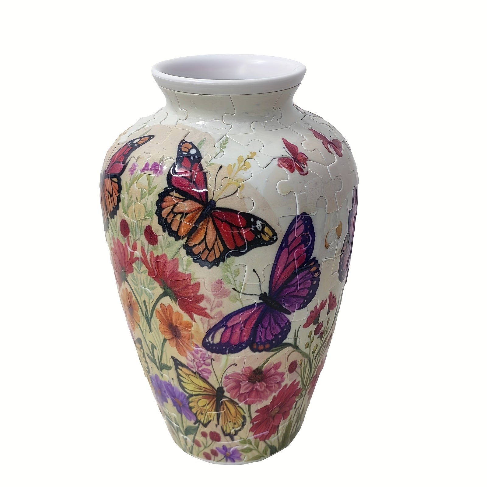 3D Puzzle Vase 120pcs Blocks Butterfly Flower Home/Office Decor Gift