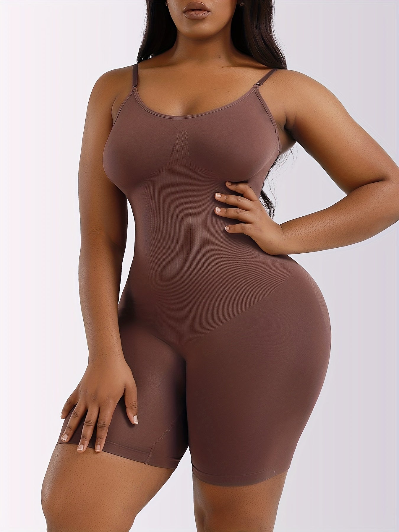 Seamless Deep V Boyshort Bodysuit Shapewear
