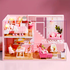 Girl Princess DIY Dollhouse Kit Assembled Building Model with Furniture