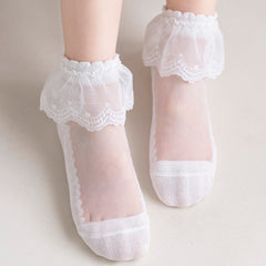 Kids Girls Cotton Lace Socks Princess Dressy Socks