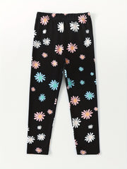 Girls Tiny Daisy Print Stretchy Leggings Ankle Length