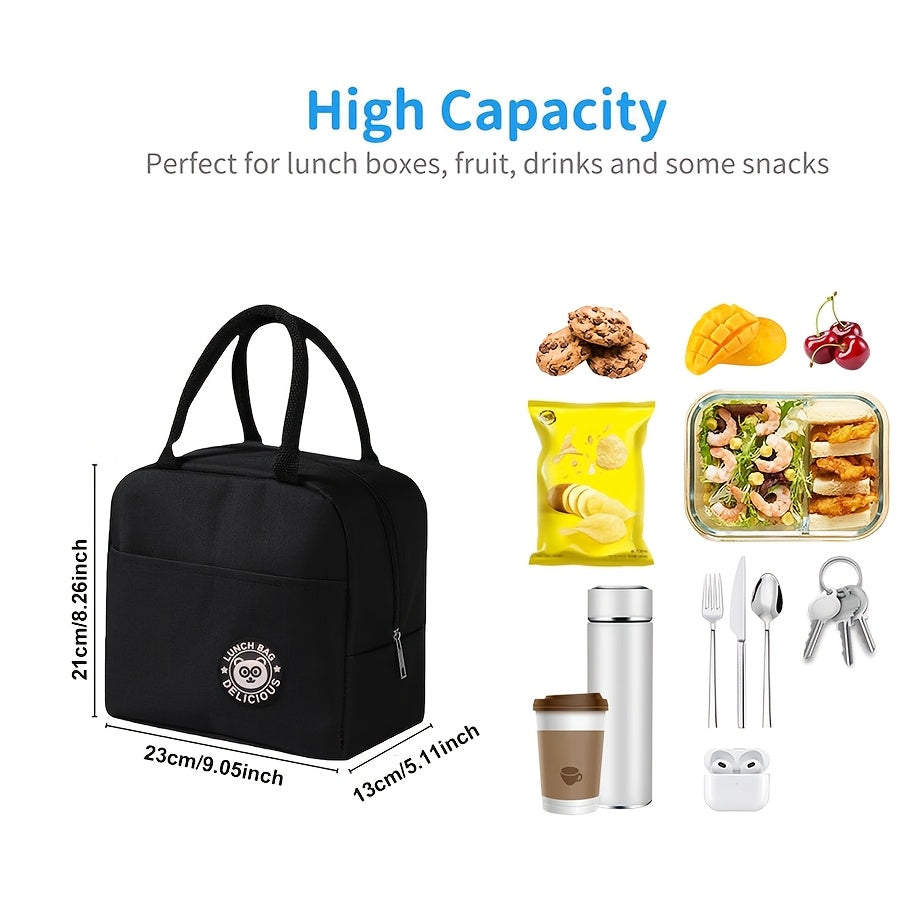 Cute Bear Lunch Bag Insulated Durable Zippered Cooler for School