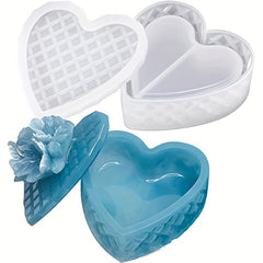 Heart Shaped Storage Box Silicone Resin Mold Craft DIY Candle Mould