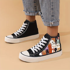 Girl's High Top Cats Skate Shoes Comfy Non Slip Casual Lace Up Sneakers