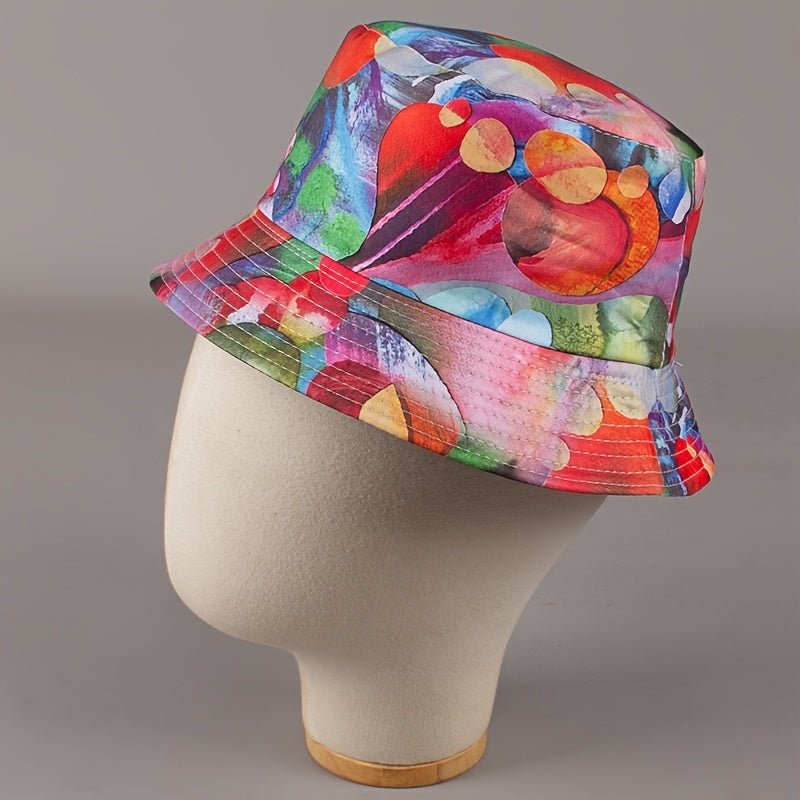 Colorful Reversible Bucket Hat Lightweight Sun Hat Fisherman Cap For Women