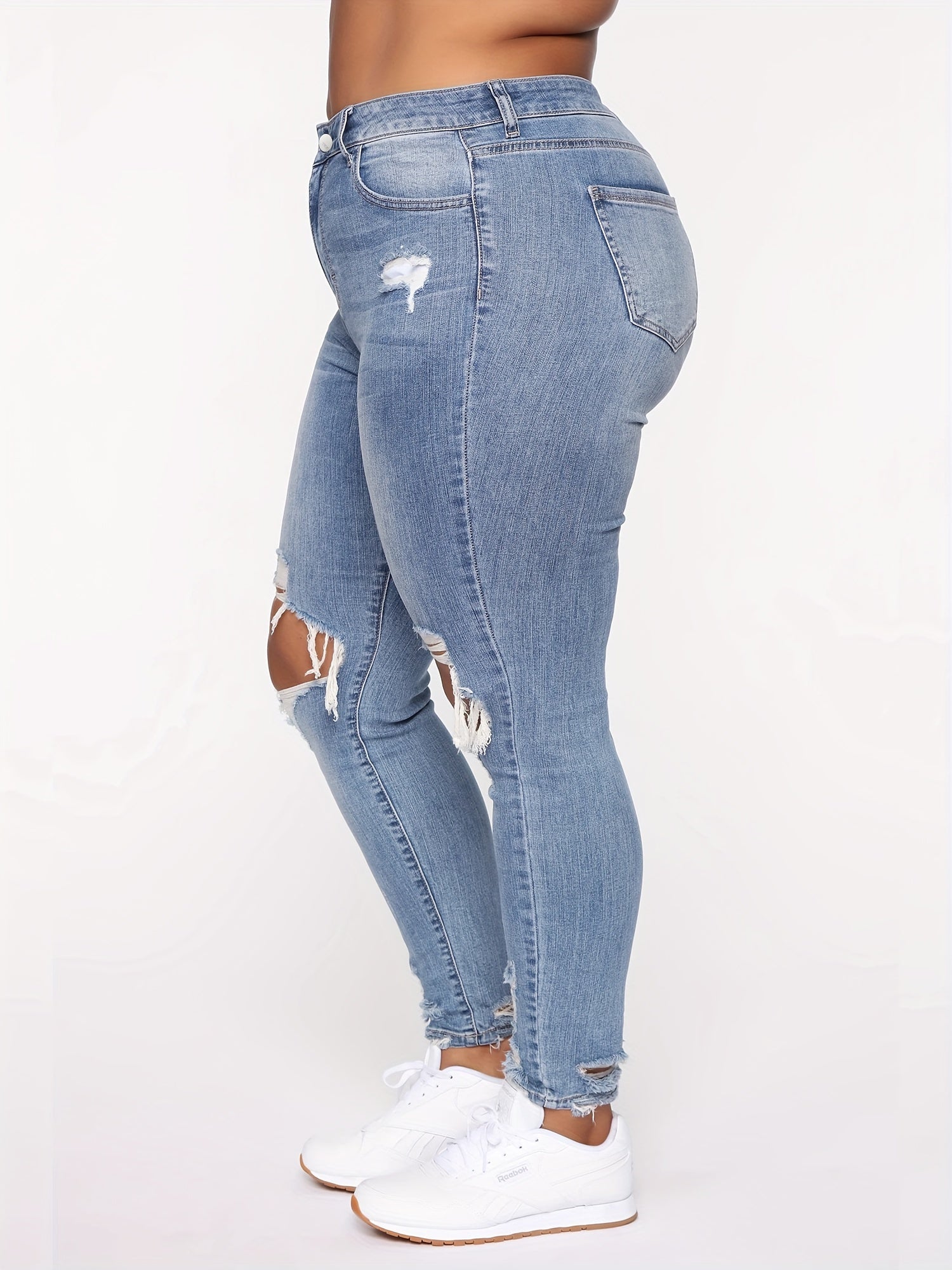High Rise Ripped Skinny Jeans