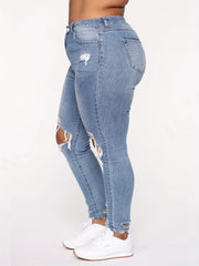 High Rise Ripped Skinny Jeans