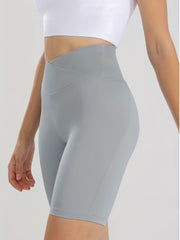Peach High Waist Yoga Shorts Tummy Control Sports Shorts
