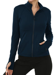 Women's Yoga Jacket Full Zip with Thumb Holes