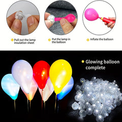 10pcs Multicolor LED Balloon Light Rainbow Mini Ball Light For Party Event