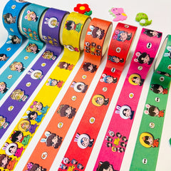 Kpop Cartoon Tape Roll for DIY Crafts Scrapbooking