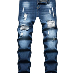 Slim Fit Vintage Ripped Jeans Men Casual Street Style Denim Pants