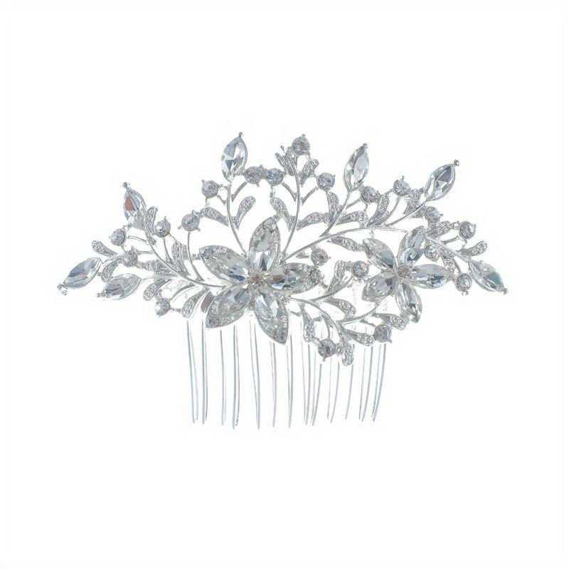Crystal Floral Hair Comb Head Jewelry Bridal Wedding Hair Accessories