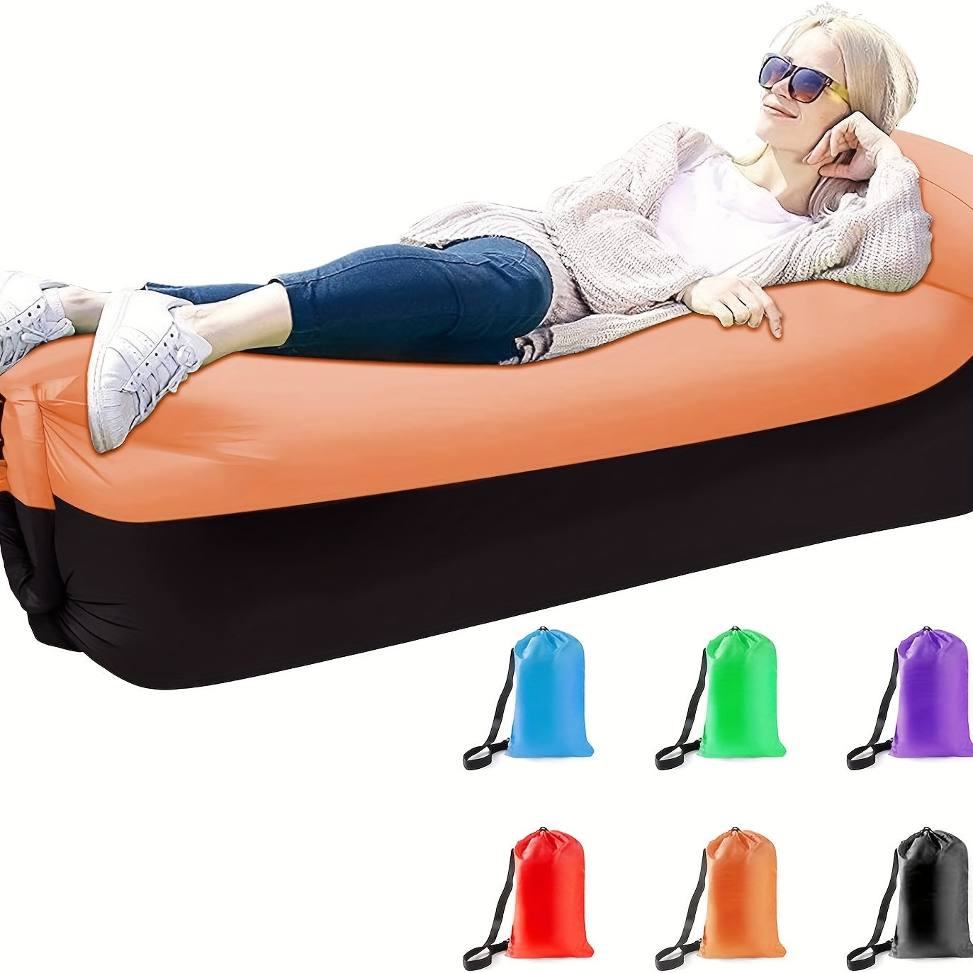 Portable Inflatable Sofa Air Mattress for Outdoor Beach Park