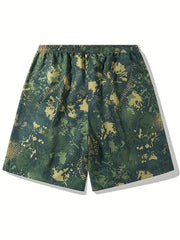 Men's Camo Beach Shorts Quick Dry Drawstring Loose Shorts