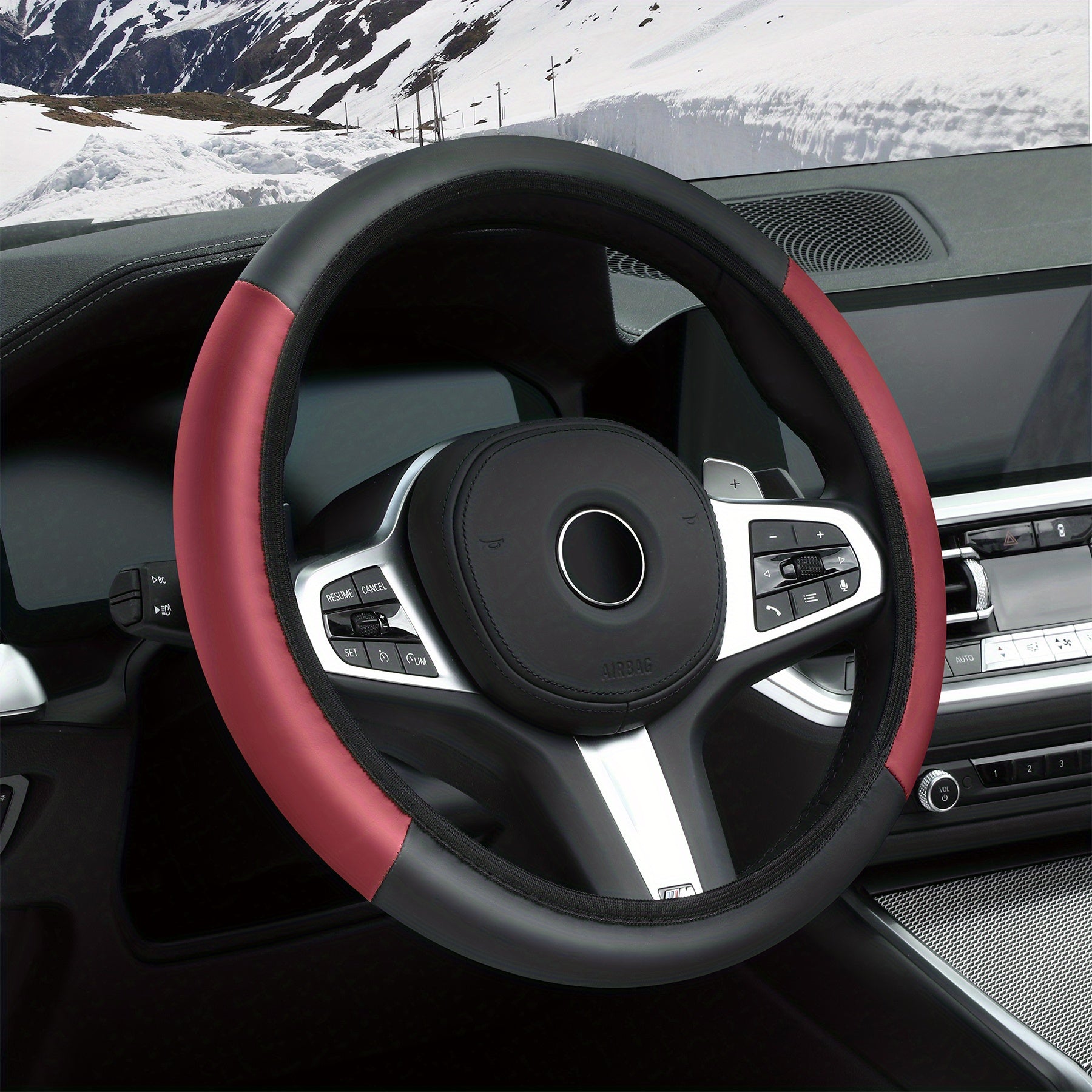 Colorful Car Steering Wheel Cover Anti Sweat Blocking Leather Universal