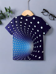 Boys' 3D Vision Illusion Graphic T Shirt - Breathable & Stretchy Tee
