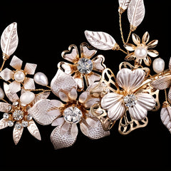 Bridal Flower Hair Clip Inlaid Pearl Rhinestone Head Jewelry