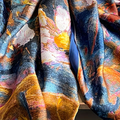 Satin Landscape Printed Scarf Sunscreen Shawl Wrap