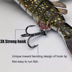 3pcs Bionic Section Swimbait for Bass and Trout Fishing