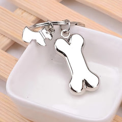 Dog Bone Pendant Keychain Metal Holder Jewelry