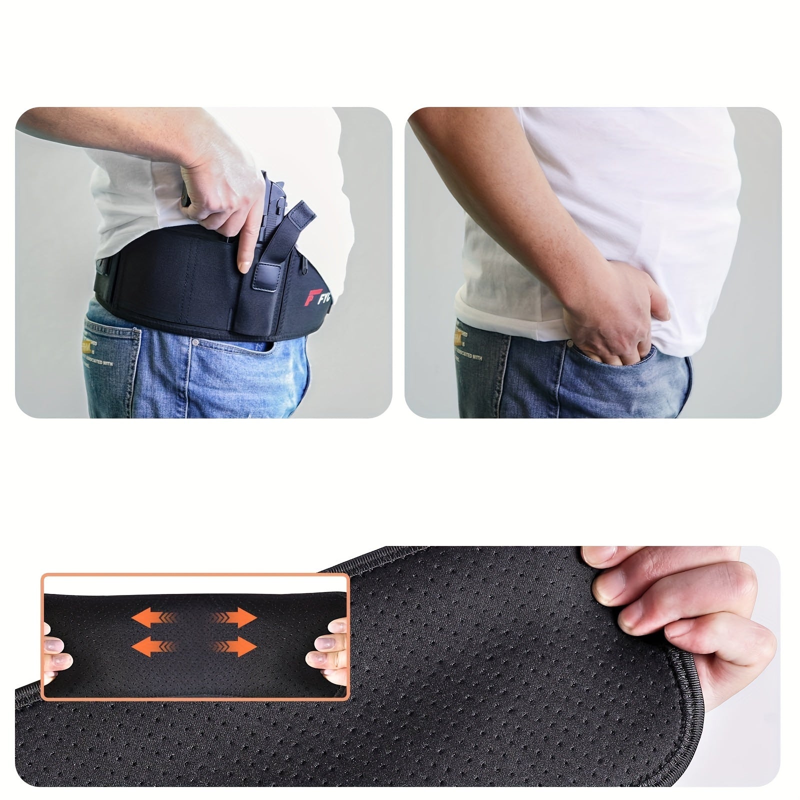 Hidden Belt Wallet Elastic Wide Belt
