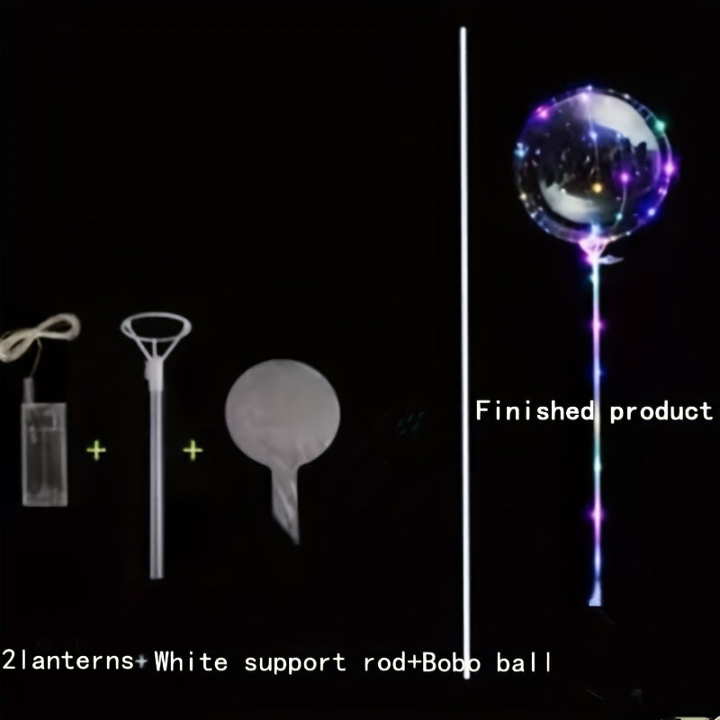 79 cm Red Wave Ball Luminous Rose Balloon Bouquet Gift