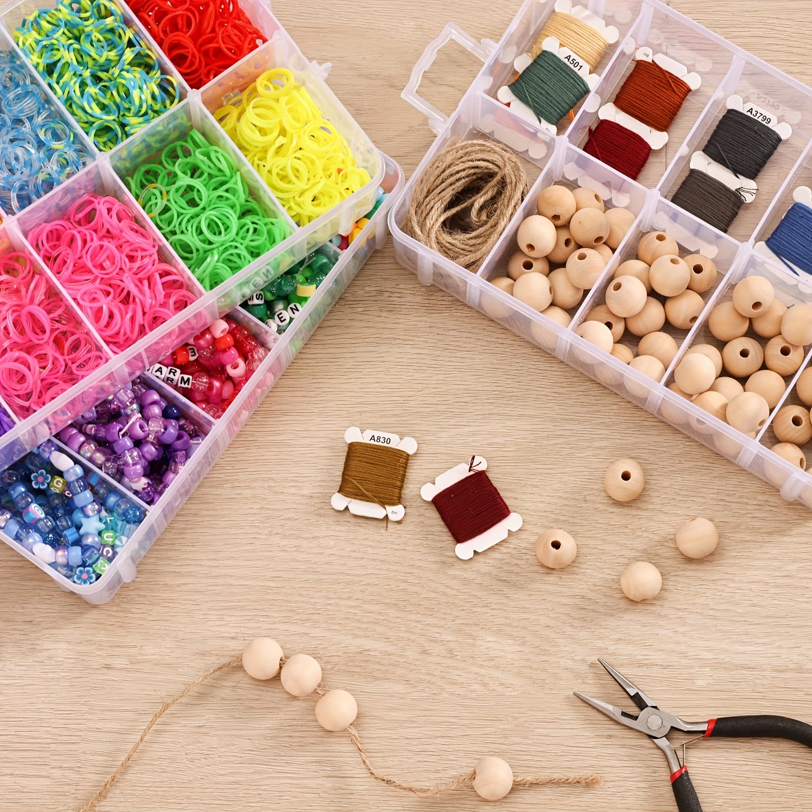 5-Layer Stackable Storage Box 50 Compartments Art Crafts Beads Paper Tape