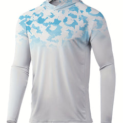 Men's Printed Hoodie Quick Drying Sun Protection Sports Top