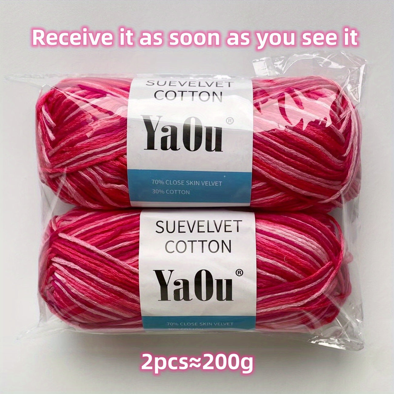 2 Soft Colorful Yarn 8 Ply 100g for Crocheting & Knitting
