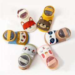 Baby Girls Cotton Non-slip Floor Socks Shoes Cartoon Animal Pattern