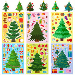 Cartoon Santa Claus Tree Stickers Christmas Decorations Window Glass