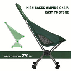 Ultralight Folding Fishing Chair Portable Durable Double Crossbar 270lbs