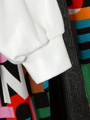 Girls Hoodie & Sweatpants Set Colorful Letter Print Casual Outfits