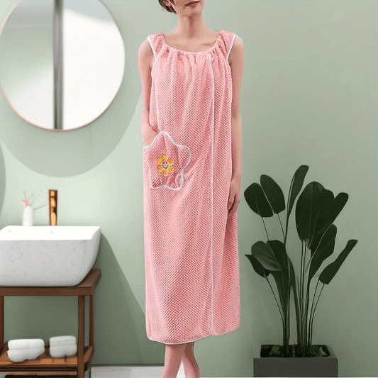 Adults Wearable Bath Towel with Star Pockets