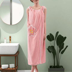 Adults Wearable Bath Towel with Star Pockets